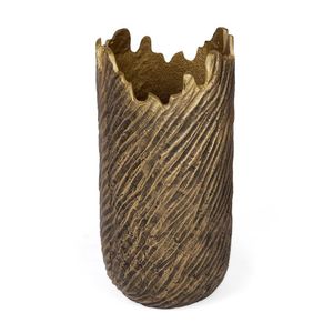 Jarrón Metálico Brillante en Espiral Trenzada, Escultórico y Acanalado, de Lujo, para Decoración Moderna, Exhibición Floral Portátil, Diwali, Aniversario - Product Image 4