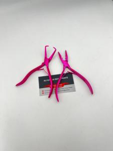 AL-FARAN INSTRUMENTS Hair <b>Extension</b> Pliers <b>Beads</b> Opening And Two Holes Metallic Pink Color For Installation And Removal Tools - Product Image 4