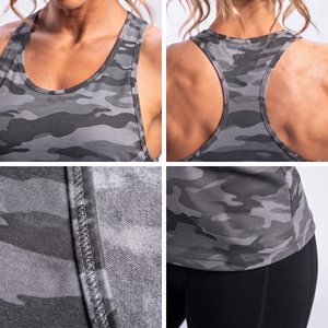 Camo Printed Women <b>Racerback</b> Tank <b>Top</b> Ladies O Neck Knitted Sleeveless <b>Top</b> Gym Workout Tank Tee Ladies Quick Dry Cotton Singlet - Product Image 6