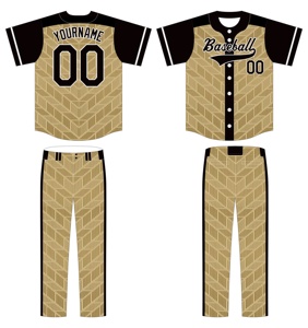 Tenues de baseball personnalisées sublimées pour hommes, ensemble maillot et pantalon en polyester, motif géométrique, respirant, toutes saisons, vêtements de sport pour adultes - Product Image 1