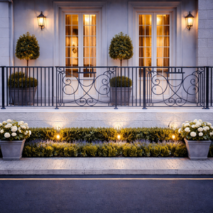 Rampe de balcon élégante en acier inoxydable et fer forgé, rampe métallique sur mesure pour balcon, durable, résistante à la rouille, moderne et décorative - Product Image 5