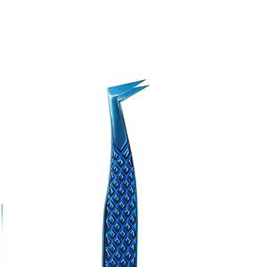 <b>Precision</b> Stainless Steel Eyelash Tweezers Smooth Tip Blue Coated Professional Lash Extension <b>Tool</b> with Reasonable Prices - Product Image 3