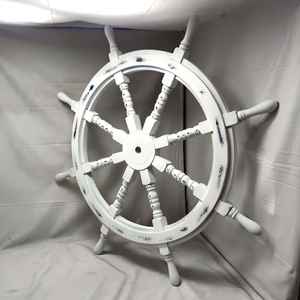 Nautical Marine Wooden <b>Ship</b> Steering Wheel Handmade Polished Pirate <b>Boat</b> Decor Home Wall Hanging Christmas New Year Gift - Product Image 1