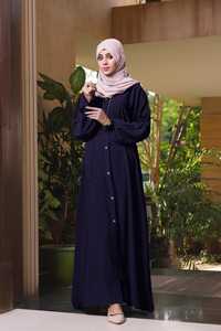 Modest <b>Islamic</b> Ramadan Handmade Dress Long Sleeve V Neck Solid Color Lightweight Daily Wear Women Abaya Muslim <b>Clothing</b> - Product Image 2