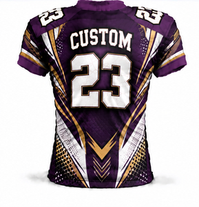 Maillot de football américain en gros, personnalisé avec numéro d'équipe, imprimé par sublimation, en polyester à séchage rapide, pour hommes, entraînement et match - Product Image 3