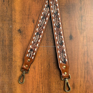 Meilleure vente bandoulière en cuir usiné à la main pour femmes avec boutons-pression en laiton antique sangles de sac en cuir véritable personnalisées pour sacs à main - Product Image 3