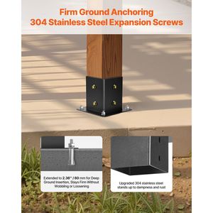 Staffa Inclinata a 3 Vie 4x4 Pollici per Travi in Legno 3.5x3.5 Pollici, Kit Pergola in Acciaio al Carbonio, Staffa per Pergola con Vite, Dimensioni Reali per Gazebo - Product Image 4