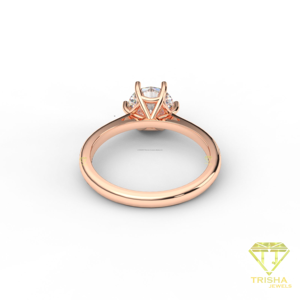 Anillo de Diamantes de Corte Redondo Personalizado en Oro Rosa, Joyería Fina, Anillo de Compromiso, Fabricante, Venta al por Mayor - Product Image 2