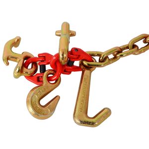 Catena di traino in acciaio legato G80 con 2 ganci a J, 5/16 x 10 piedi, resistenza alla rottura 9260 libbre per veicoli trainati - Catena a briglia da 9260 libbre - Product Image 3
