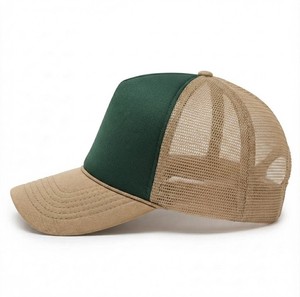 Casquette Trucker en Maille Vert et Kaki, 6 Panneaux, Réglable, Respirante, pour Adultes, Style Décontracté Extérieur Printemps-Été - Product Image 2