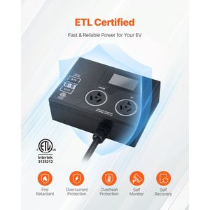 Presa di Distribuzione Elettrica Intelligente NEMA 10 30, 240V, Indicatore LED a 3 Colori, Splitter per Asciugatrice EV con Due Uscite, Spina da 30 Pollici - Product Image 2