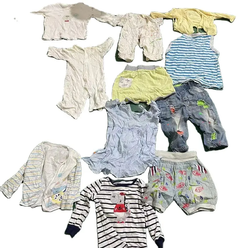 Stock de fábrica ropa de bebé usada en fardos ropa de niños de segunda mano al por mayor cómodos vestidos de niñas de segunda mano y abrigos de invierno