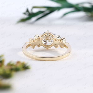 Round Cut Eternity <b>Ring</b> Full Bezel Setting Yellow Gold <b>Stacking</b> Wedding Band Modern Bridal Fine Jewelry <b>Ring</b> - Product Image 4