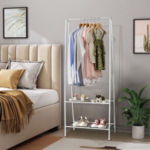 Scaffale a 2 livelli resistente per un'efficiente organizzazione di scarpe e vestiti - Appendiabiti e scaffali - Product Image 1