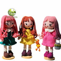 Jolie poupée au crochet Amigurumi, jouet en peluche style princesse, jouet en peluche tricoté à la main pour enfants, cadeau d'anniversaire, vente en gros, fait main