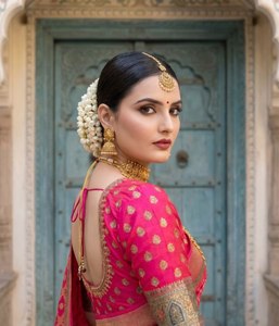 Sari en soie Dola Royal Aura, Sari en soie de luxe Heritage, Sari en soie Dola artistique, Sari en soie Dola floral, Sari en soie Dola Royale, Sari en soie Jacquard Grand - Product Image 1