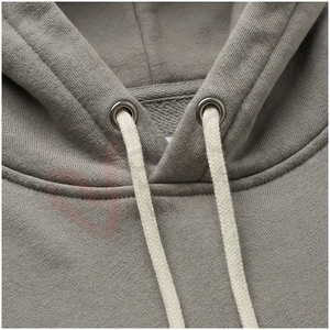 Conjunto Deportivo Unisex Gris, Sudadera con Capucha y Cordón Ajustable, Color Sólido, Corte Regular Informal, Ropa de Otoño, 100% Algodón Transpirable - Product Image 4