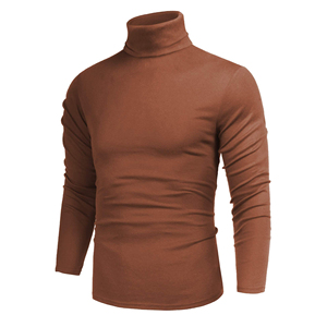 Custom <b>Logo</b> Mens Turtle High Neck Shirt Stretchable Cotton polyester Fabric Long Sleeve Men Tee Fashionable Casual Streetwear - Product Image 6