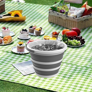 Xách Tay PP Nhựa Đóng Mở Gấp Xô Cho Nhà Bếp Ngoài Trời Cắm Trại & Đi Bộ Đường Dài Tiết Kiệm Không Gian Đa Năng Xô Nước Cách Sử Dụng - Product Image 5