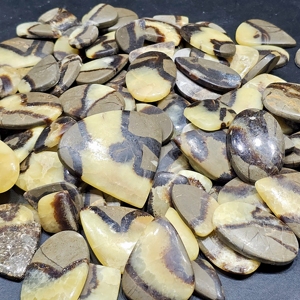 Lote de cabujones de septariana amarilla natural, lote de piedras preciosas de septariana para hacer joyas, tamaño libre, venta al por mayor de piedras preciosas - Product Image 6