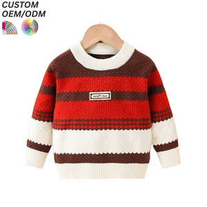 Pull-over unisexe personnalisé en tricot, coton écologique respirant, anti-plis, vêtements d'hiver pour enfants, support OEM ODM - Product Image 4
