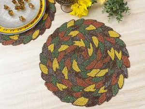 Handmade Luxury <b>Beaded</b> Embroidery <b>Placemats</b> Stylish Table Mats for Dining Room Party Restaurant Hotel and Special Occasions - Product Image 3