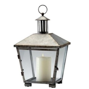 Farol Rectangular Metálico Galvanizado con Paneles de Vidrio Transparente y Tres Velas para Decoración del Hogar - Product Image 3