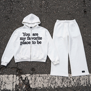 Ensemble sweat à capuche et pantalon de jogging surdimensionné à jambe large, brodé, délavé à l'acide, avec fermeture éclair, pour l'hiver, fabriqué sur mesure - Product Image 6