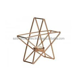 Home Decorative Geometric <b>Candle</b> <b>Holder</b> <b>Gold</b> Wire Iron <b>Candle</b> Lantern <b>Holder</b> - Product Image 4