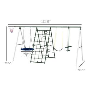 Altalena in Metallo per Bambini con Casetta in PVC per Giardino, Casa, Asilo e Occasioni Educative - Capacità Massima 500kg - Product Image 3
