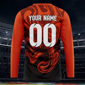 Camiseta de Manga Larga para Hombre, Diseño Moderno, Sublimación Completa, Cuello en V, Tallas Grandes, Secado Rápido, Transpirable, 100% Poliéster - Product Image 5