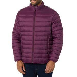 Chaqueta de plumón de moda color granate al por mayor, abrigos de diseñador para hombre, plumón personalizado, con interior de poliéster pesado, personalizable. - Product Image 1