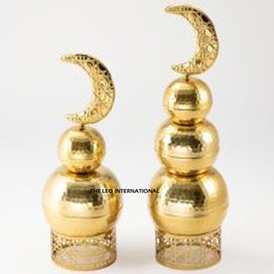 ของตกแต่งแสงไฟสไตล์นอร์ดิกสำหรับเทศกาลอีดิลฟิตริ  งานแกะสลักเคลือบสี  สำหรับวางบนโต๊ะ  ชุด 3 ชิ้น - Product Image 5