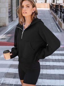 Sudadera Vintage para Mujer con Cremallera de un Cuarto, Personalizada, de Algodón Grueso y Forro Polar, Estilo Oversize, para Invierno, Estilo Urbano - Product Image 3