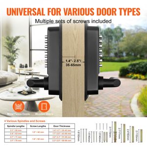 "14-Digit Keypad Mechanical Keyless Entry Door <b>Lock</b> for Wood Doors-Double Sided Outdoor Gate Door <b>Locks</b> Set Handle Keypad" - Product Image 6