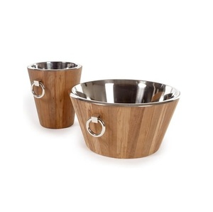 Cubo de Hielo de Madera de Diseño Artesanal para Bar, Restaurante, Hotel, Fiestas, Uso Diario, Cubo de Hielo de Madera Natural 100% Hecho a Mano - Product Image 2
