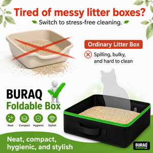 Bac à litière pliable pour chat avec couvercle zippé et pelle, toilette portable pour chats et chatons, fournisseur en gros - Product Image 6