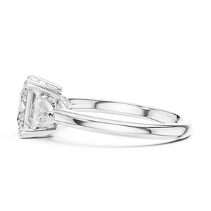Bague de fiançailles de luxe en argent avec trois diamants taille princesse, certifiée IGI VVS1 VS1, bijoux fins pour femme - Product Image 2