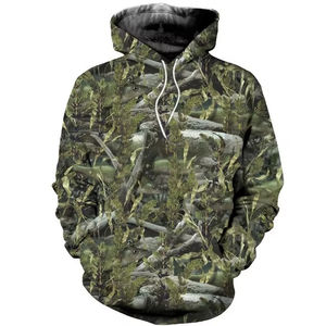 Sudadera con Capucha de Algodón 100% Pesado para Hombre, Estampado Digital de Árbol, Bordada, Estilo Urbano Personalizado para Caza - Product Image 1