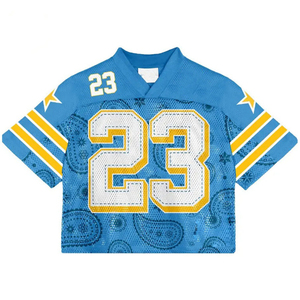 Maillot de football américain personnalisé unisexe à col en V, manches courtes, en polyester anti-humidité, numéro 88, logo frontal en sergé. - Product Image 5