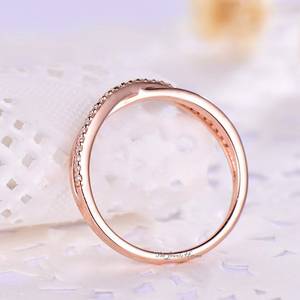 Luxury Unique Bridal Jewelry 925 Sterling <b>Silver</b> Infinity Moissanite Wedding Band Twisted <b>Ring</b> Engagement <b>Eternity</b> Band <b>Ring</b> - Product Image 2