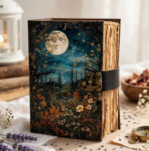 Floral <b>Moon</b> Grimoire Journal – Celestial Spell <b>Book</b>, Vintage Pages (Personalized Gift) - Product Image 2