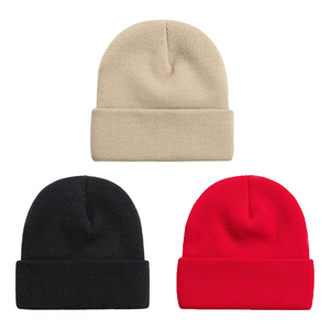 Gorro de Punto Unisex de Color Sólido, 100% Acrílico, para Invierno, para Adultos, 56-58CM, Estilo Casual, Verde, Amarillo, Rojo - Product Image 5