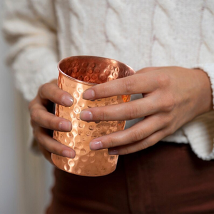 Hammered Design Handmade Eco-Friendly Custom Size Pure Copper <b>Glass</b> <b>Tumbler</b> for Party Use - Product Image 6