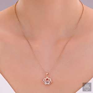 Prao Highbrow สร้อยคอประดับเพชร, สร้อยคอสีโรสโกลด์เครื่องประดับเพชรระดับพรีเมียม - Product Image 2