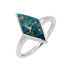Bague de fiançailles Gourik faite à la main en argent sterling 925, style bohème vintage géométrique pour femme, sertie de turquoise naturelle - Product Image 1