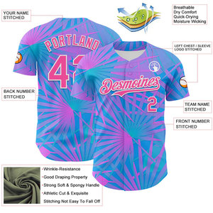 Custom Sublimated Baseball Jersey Unisex Short Sleeve Summer Breathable Polyester Team Name Number Print Adult Regular Fit - Product Image 2