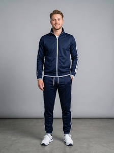 Conjunto Deportivo de Otoño para Hombre, Color Azul Marino, Transpirable, con Capucha, Chaqueta con Cierre y Pantalones Deportivos, Ropa Deportiva Informal - Product Image 4