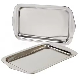 Plateau de service rectangulaire en métal, fait main, poli, design minimaliste, couleur unie, plateau martelé - Product Image 6