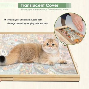 Panchetto Puzzle per adulti portatile con 6 cassetti robusto tavolo rompicapo 1500 fai da te Puzzle girevole accessorio Lazy Susan - Product Image 4